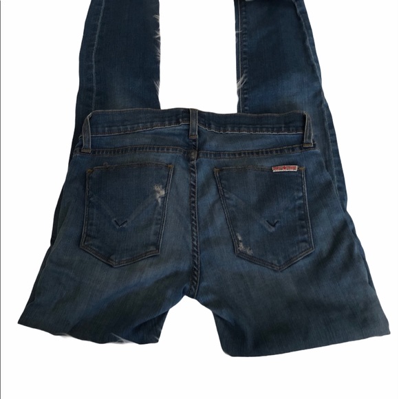 Hudson mid rise distressed skinny jeans sz 25 screen worn! Host pick x4! - Picture 4 of 9